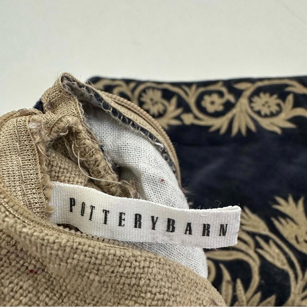 Pottery Barn Pillow Cases Blue Brown 19”x19” - Picture 5 of 6